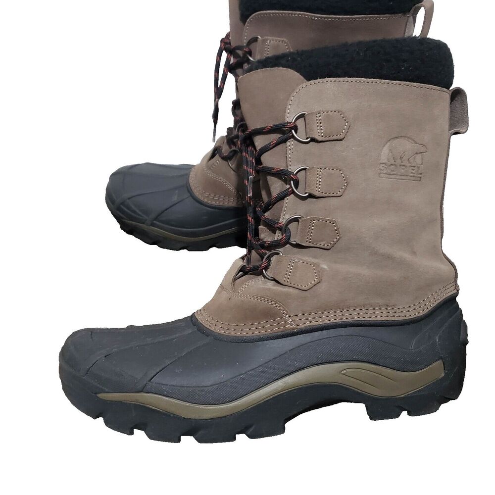Sorel LM1149-255 Men's Lace Up Olive-beige Snow Boots 46 EUR/13 US